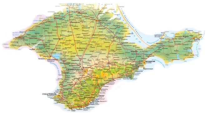 Карта автодорог Крыма